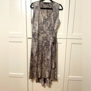 White House Black Market Snake print slip and wrap dress combo sz 10